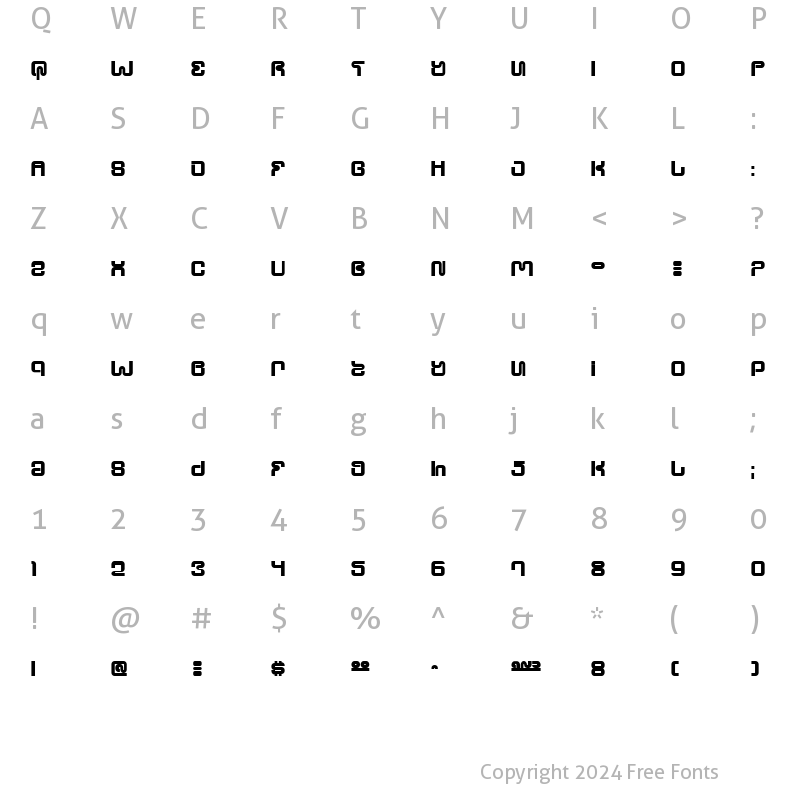 Character Map of Ultra Supervixen Honeyed Out Regular