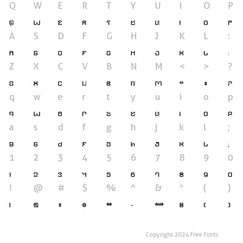 Character Map of Ultra Supervixen Regular