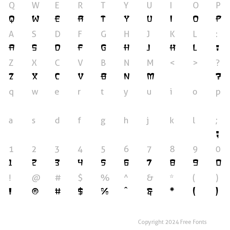 Character Map of UltraBronzo BronzoidCaps Regular