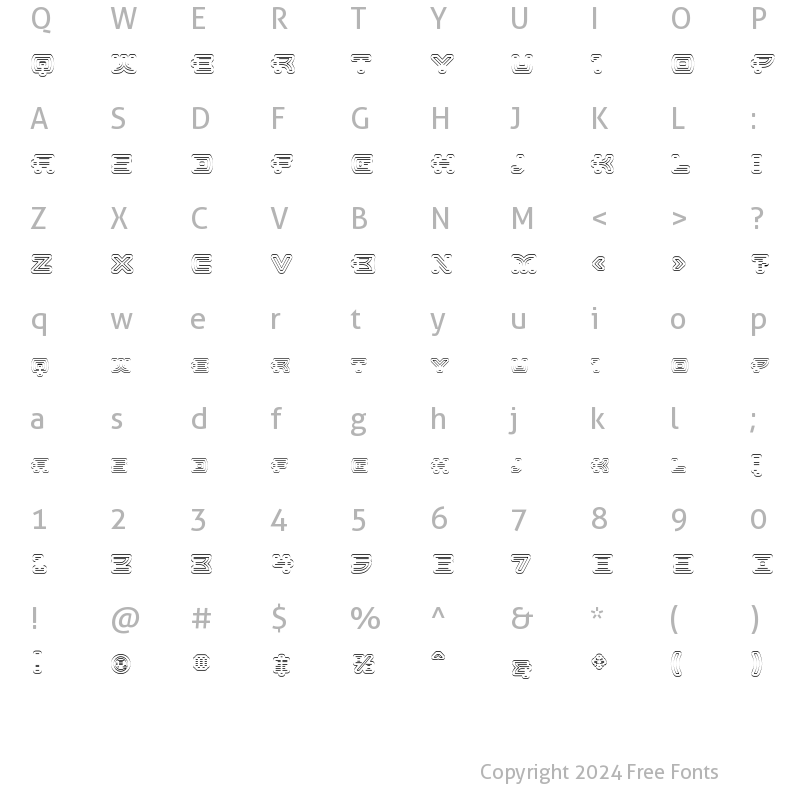 Character Map of UltraBronzo Fineline Regular