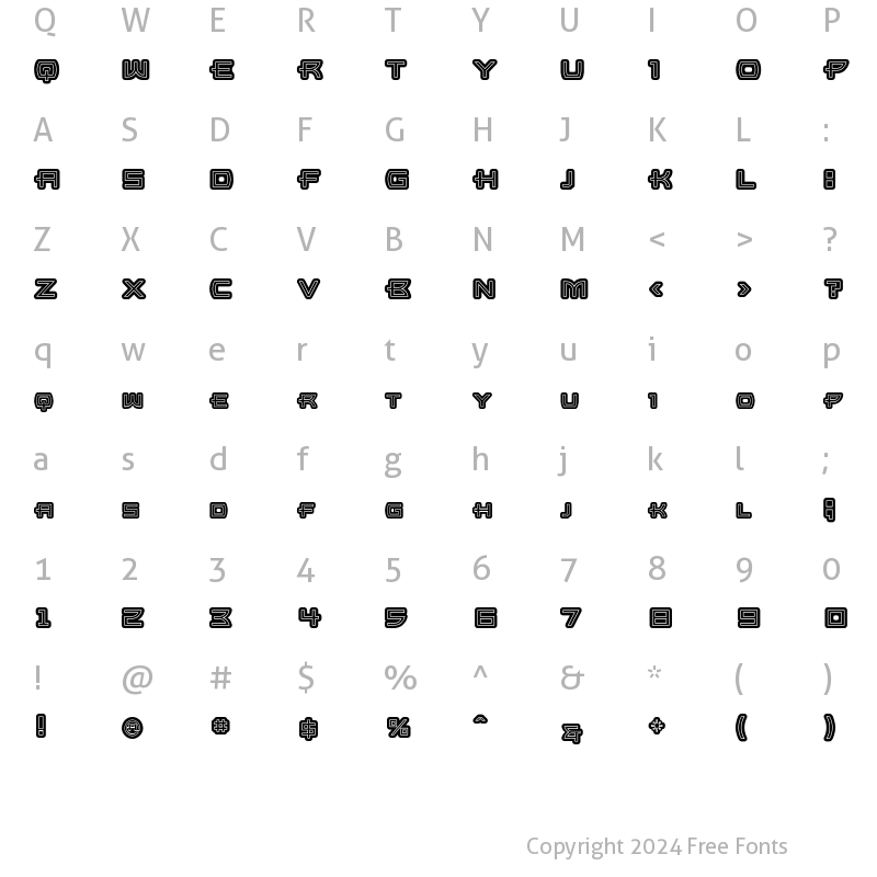 Character Map of UltraBronzo Inline Regular