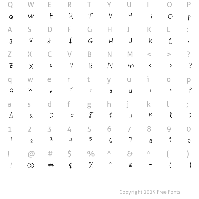 Character Map of Ultraduck Regular