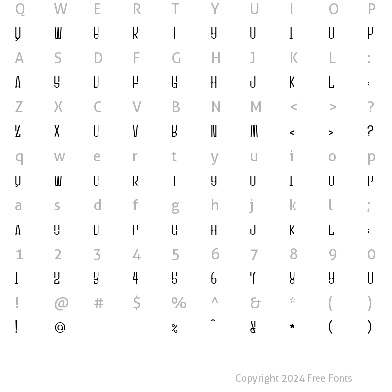 Character Map of Ultrasonik Regular