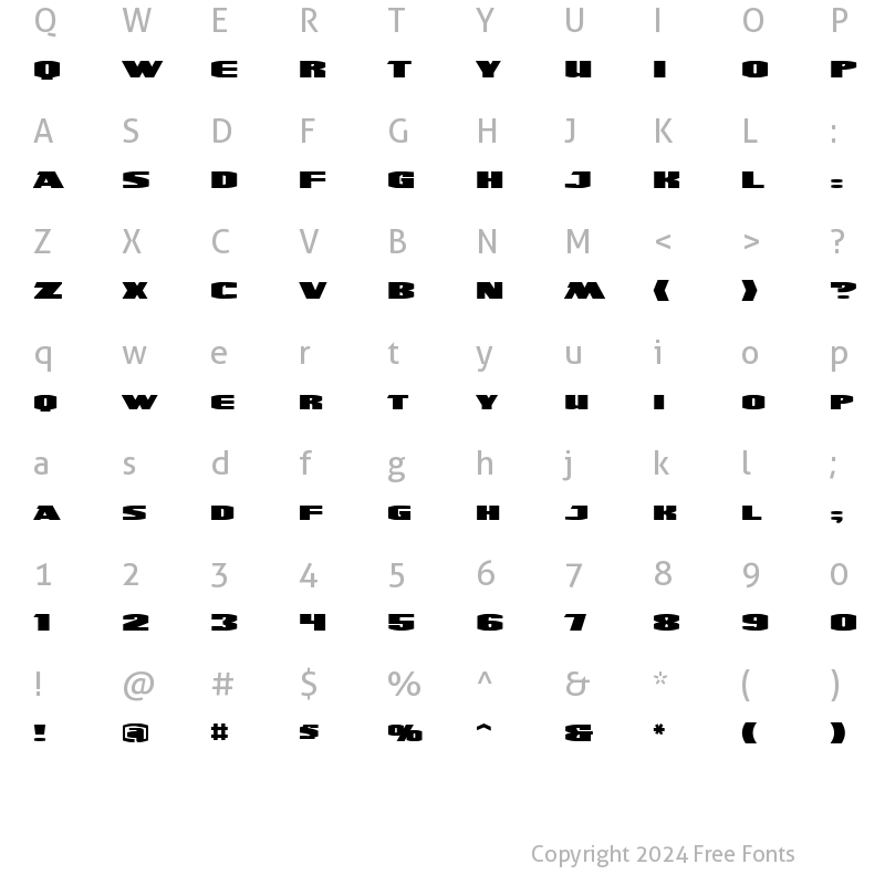 Character Map of UltraViolent BB Regular