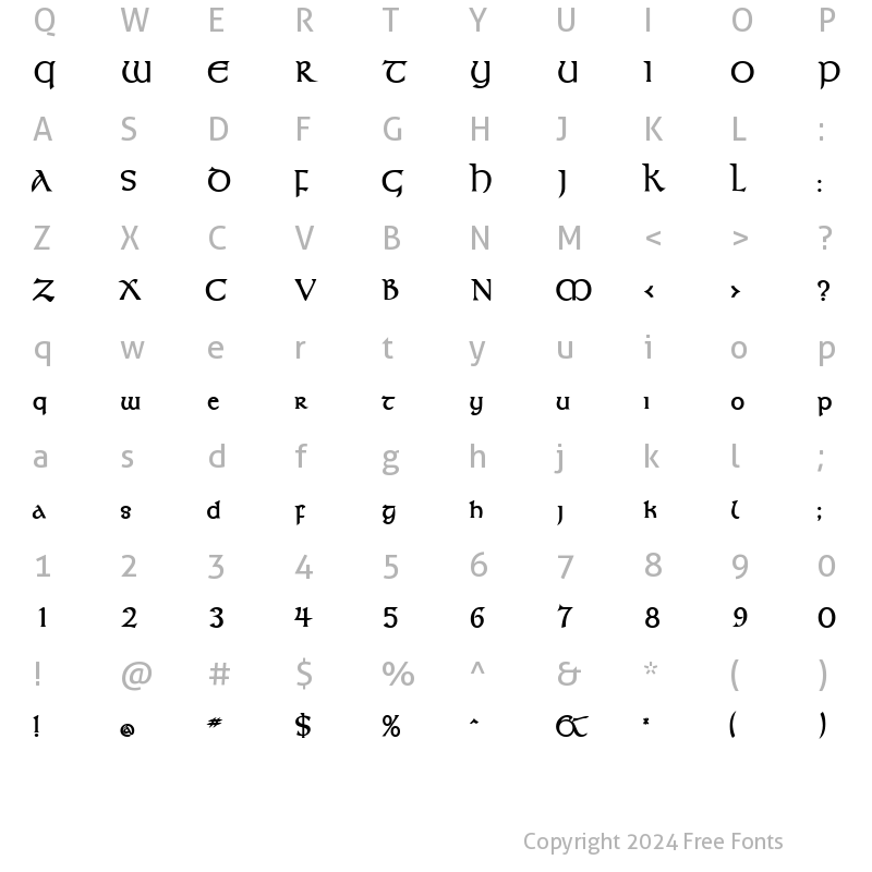 Character Map of UmberSSK Bold