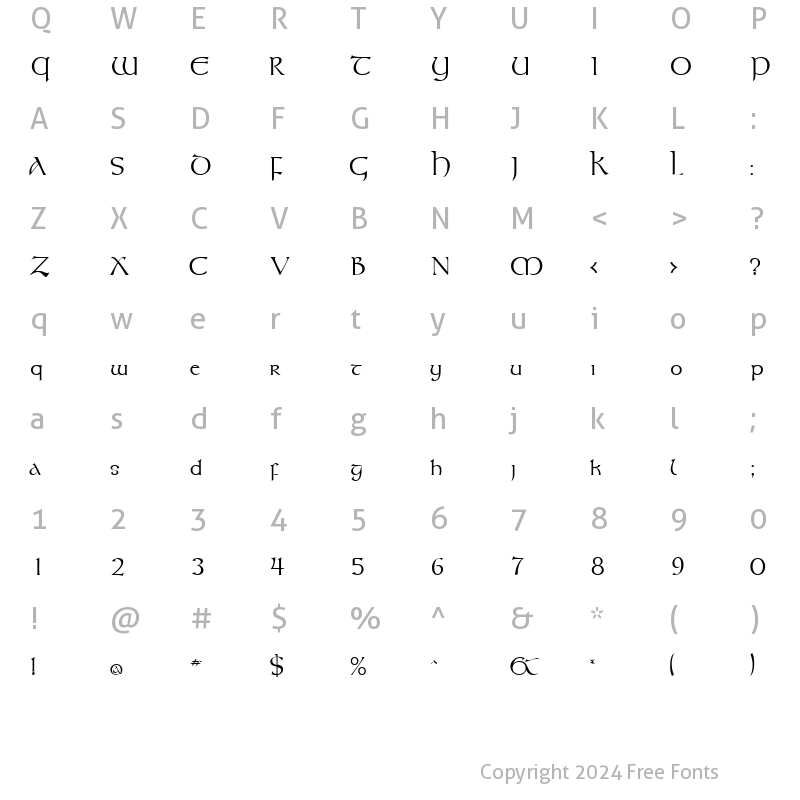 Character Map of UmberSSK Regular