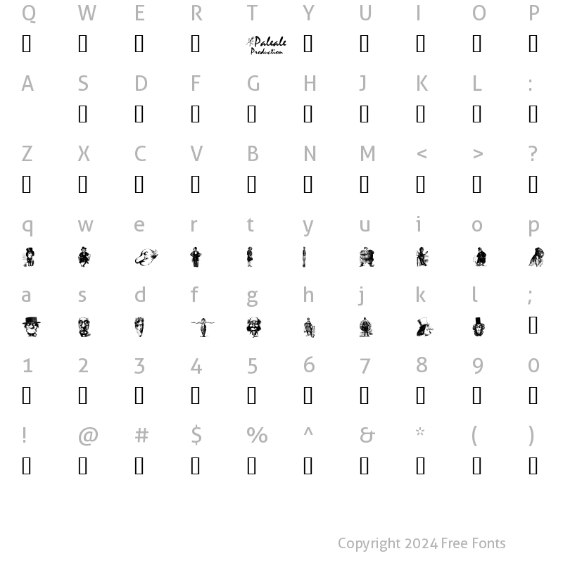 Character Map of Unca Pale 1 Regular