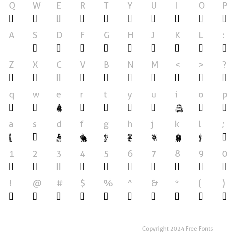 Character Map of Unca Pale 2 Regular