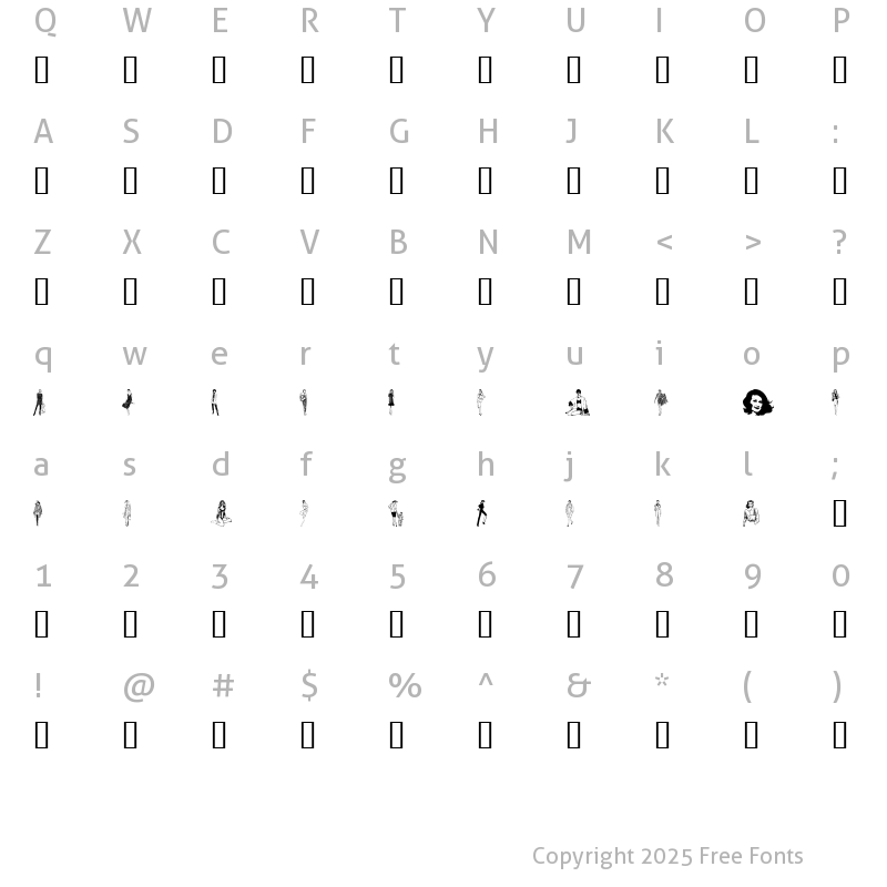 Character Map of Unca'sWomen Regular