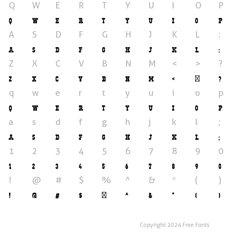 Character Map of Unchained Halftone