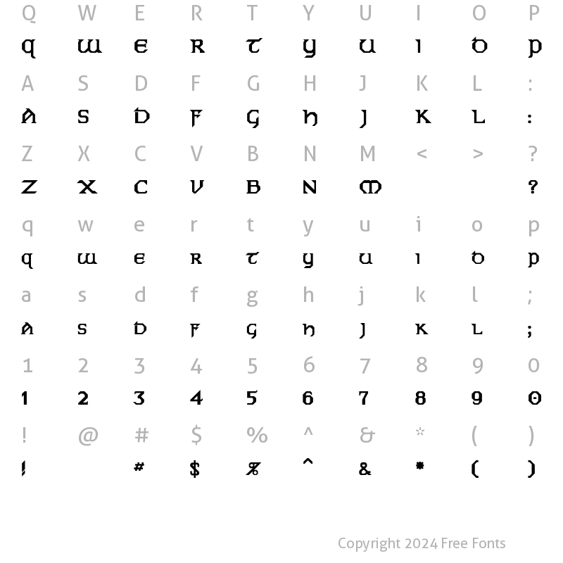 Character Map of UncialModern Bold