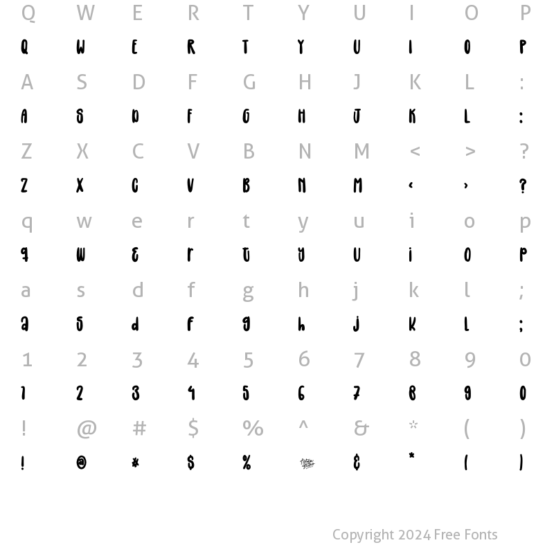 Character Map of Uncle House Regular