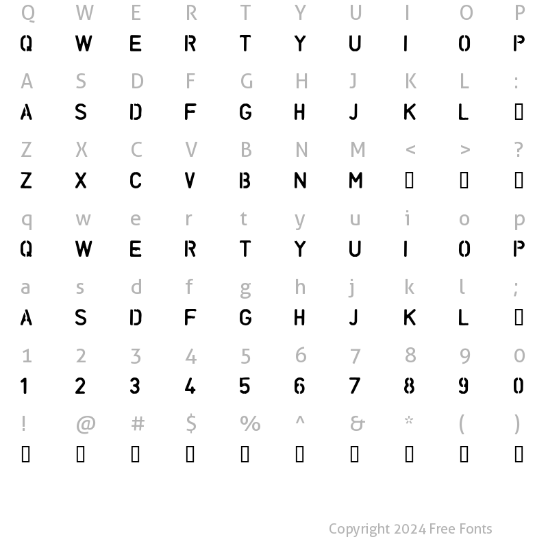 Character Map of UNCONFORM ROUND