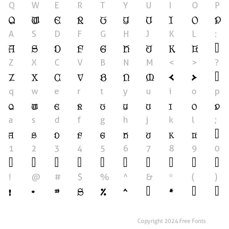 Character Map of UndaroSCapsSSK Bold