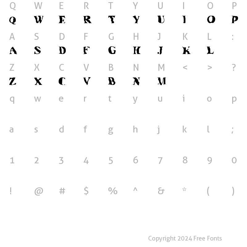 Character Map of Under water Drown