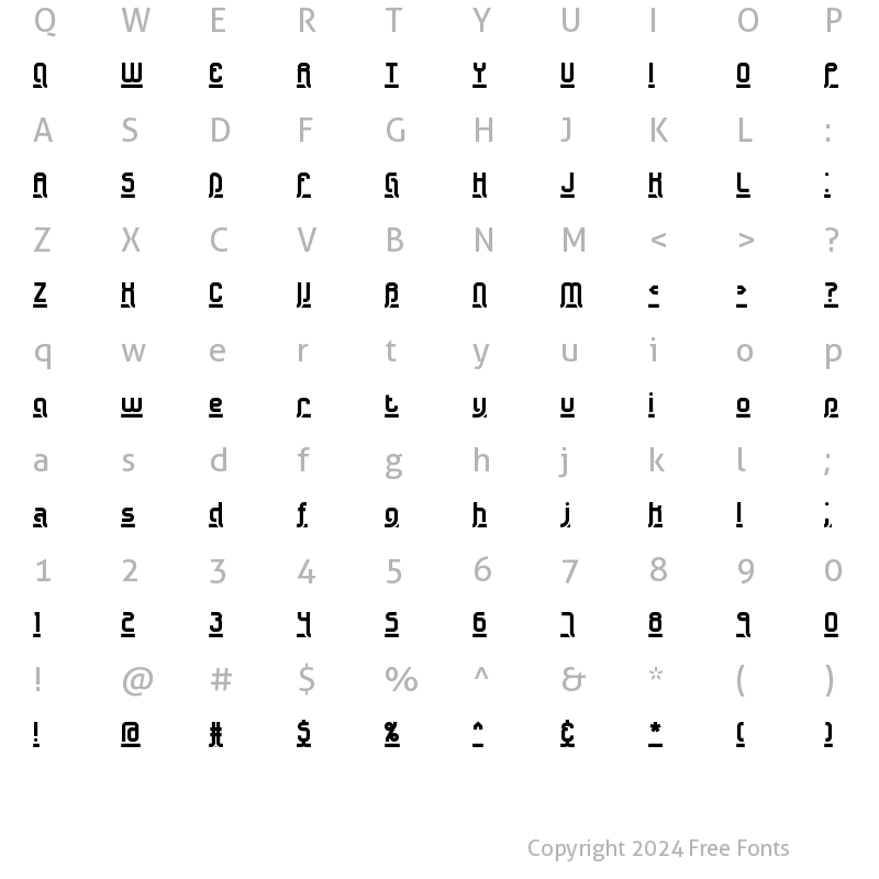 Character Map of Underscore 2 BRK Normal