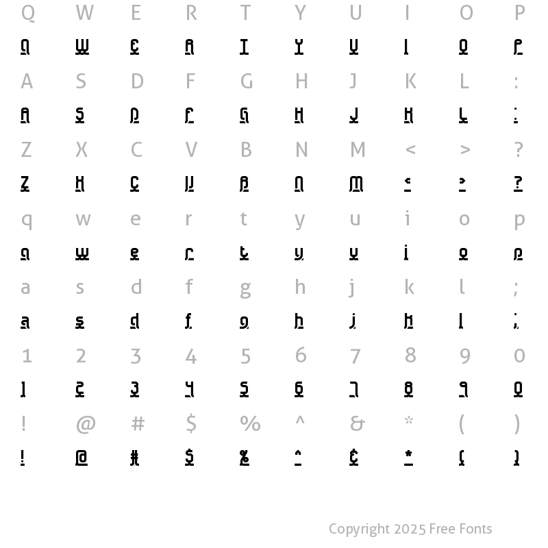 Character Map of Underscore BRK Normal