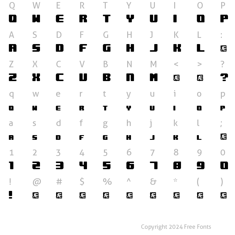 Character Map of Underwhelmed (BRK) Regular