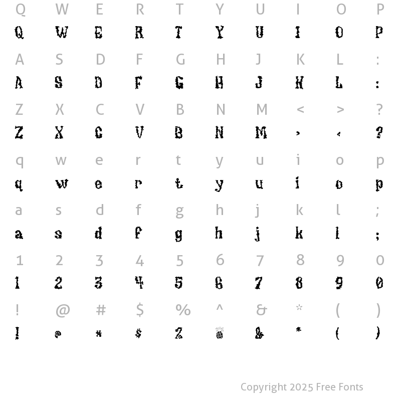 Character Map of UndieCrust Regular