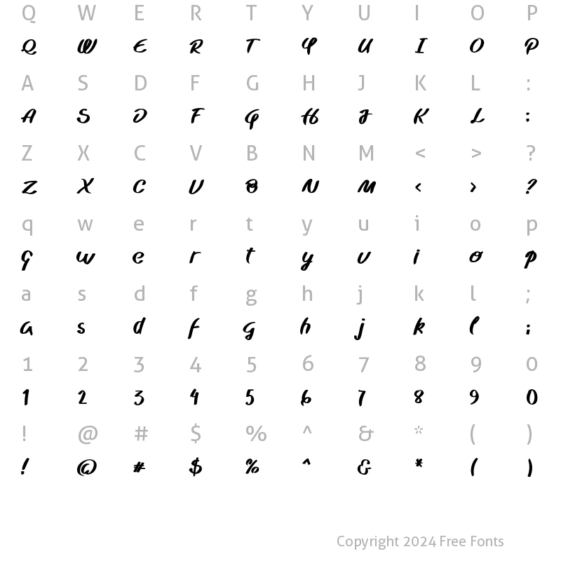 Character Map of Undika Bold