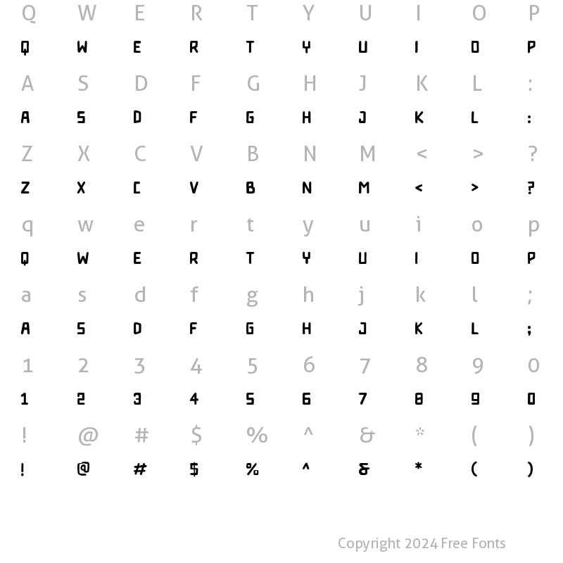 Character Map of Undos Paintes Regular