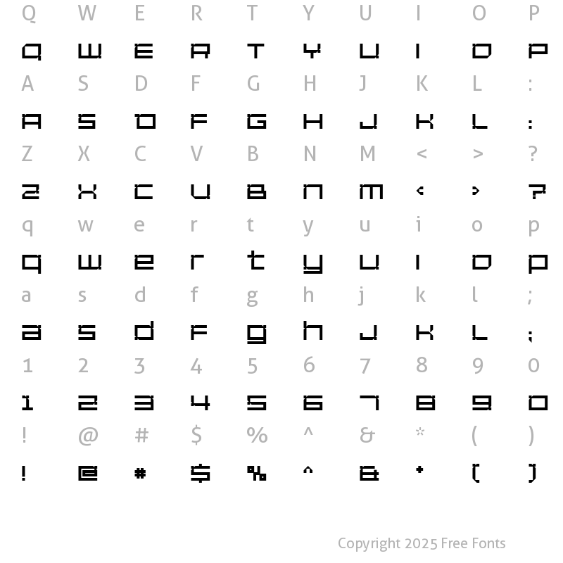 Character Map of Unfinished Bold