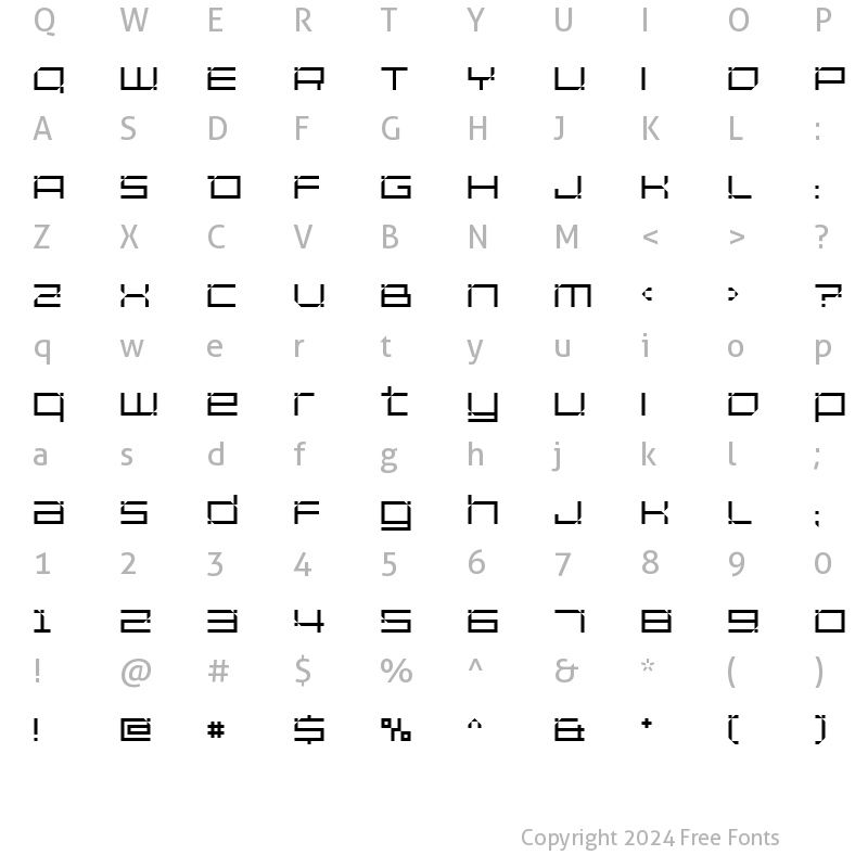 Character Map of Unfinished Regular