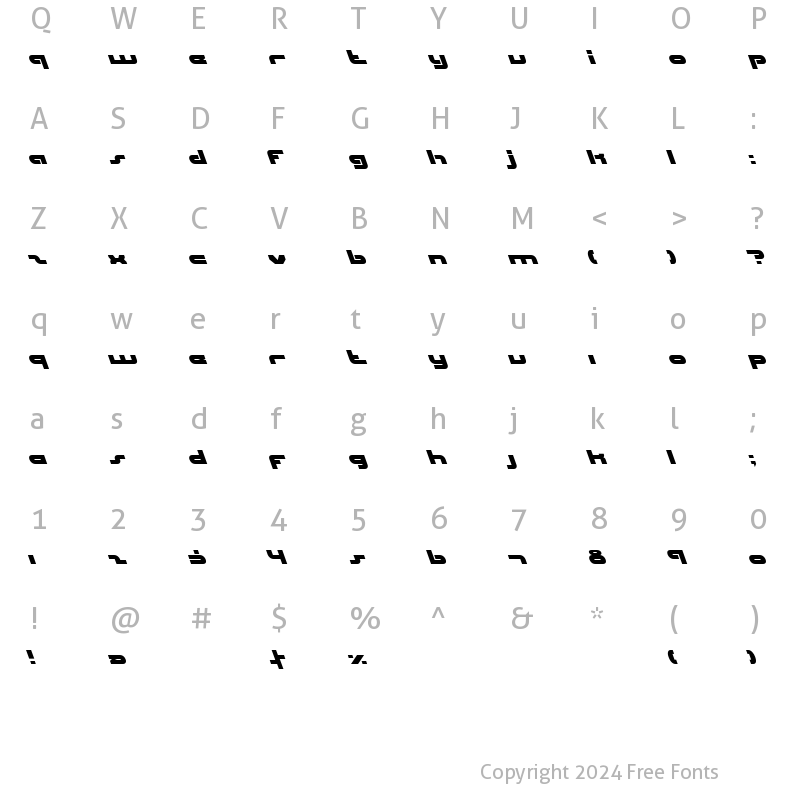 Character Map of uni-sol left left