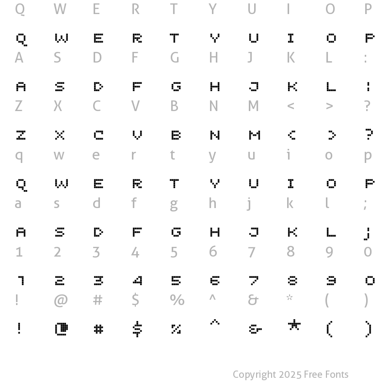 Character Map of Unibody 8 SmallCaps