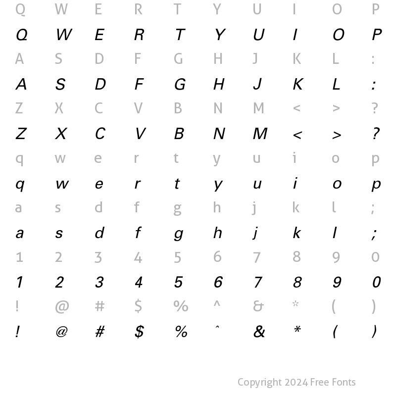 Character Map of Uniform Book Oblique