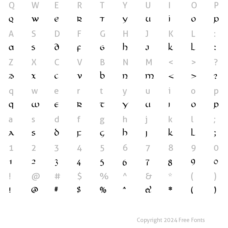 Character Map of Unikled Bold