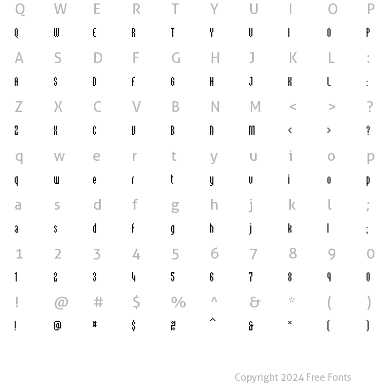 Character Map of Union RoundOne Regular