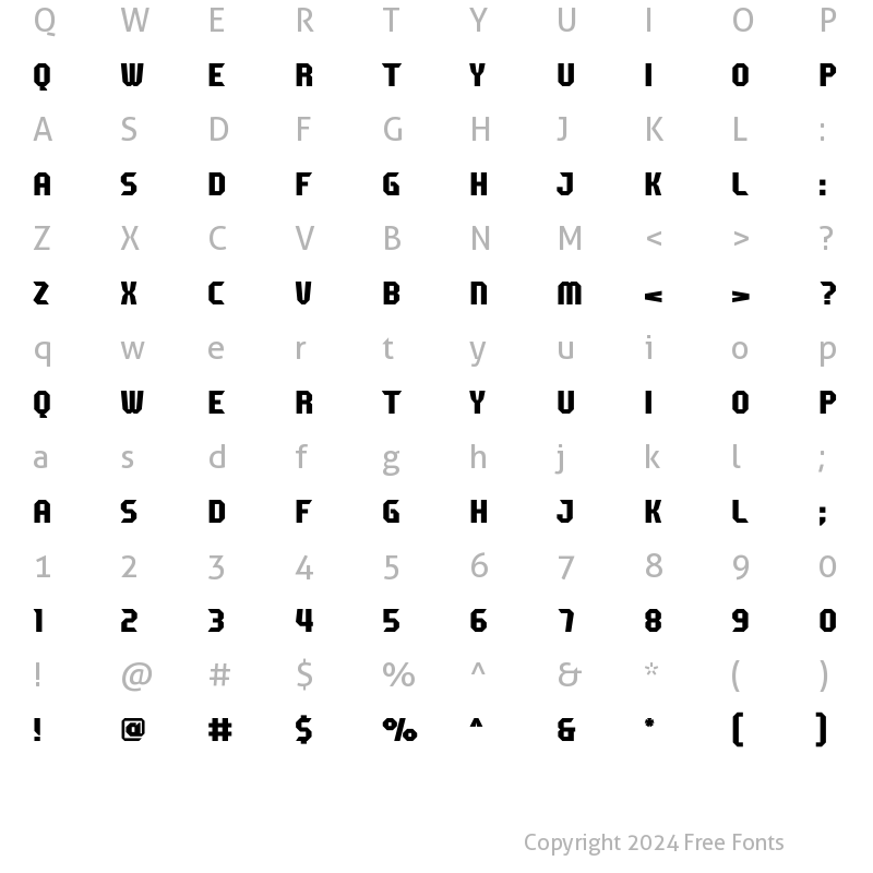 Character Map of Unione Force Regular