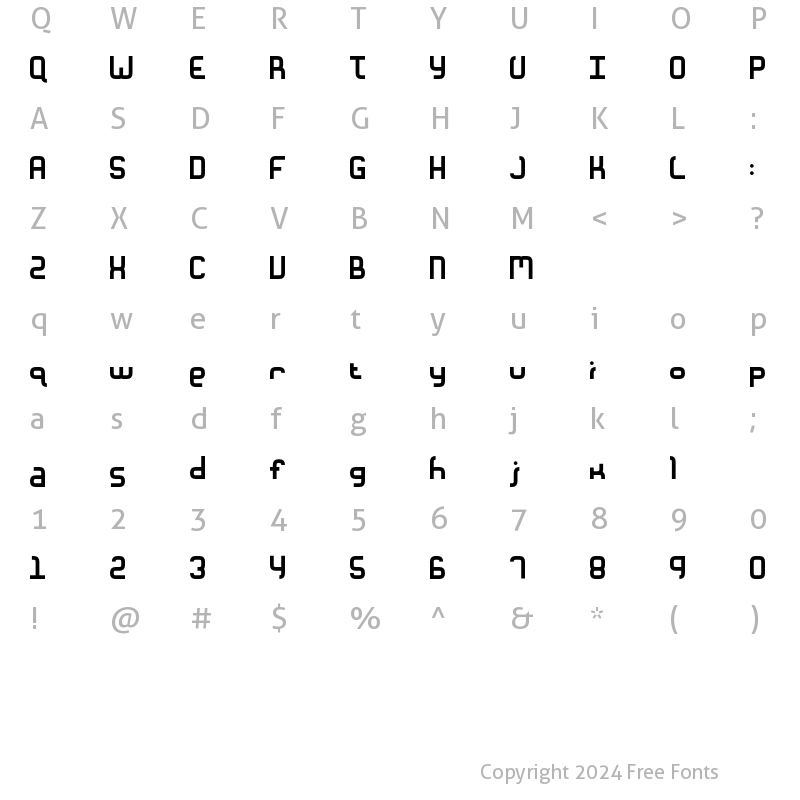 Character Map of Unionform Regular