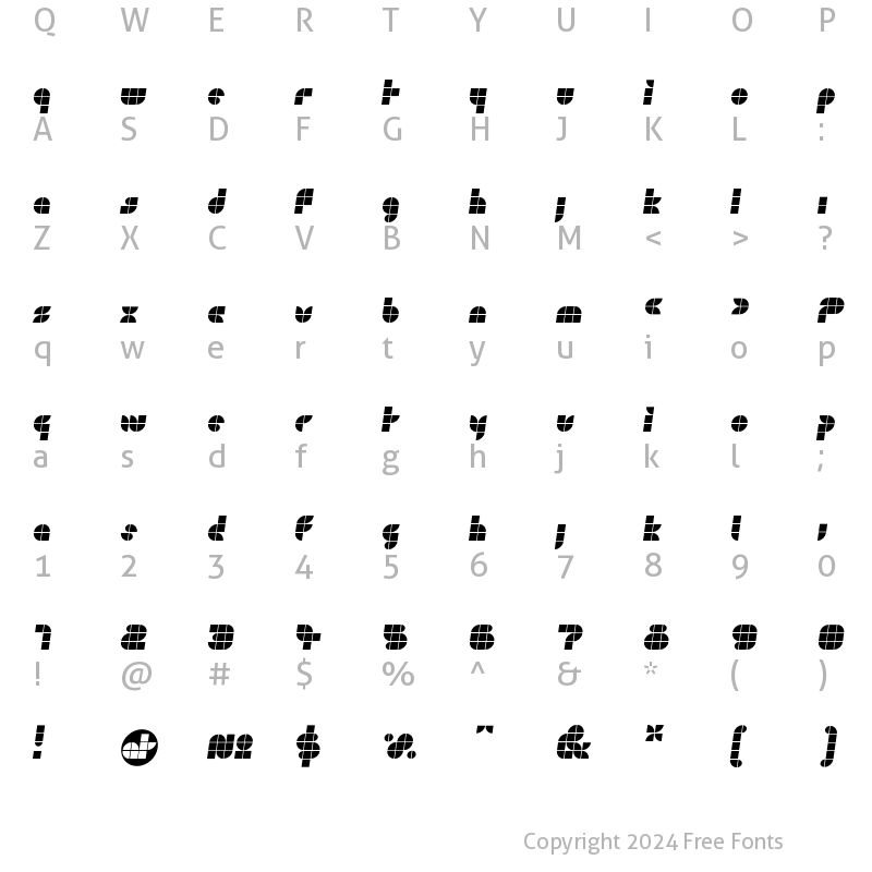 Character Map of Unit3 Xtra Italic