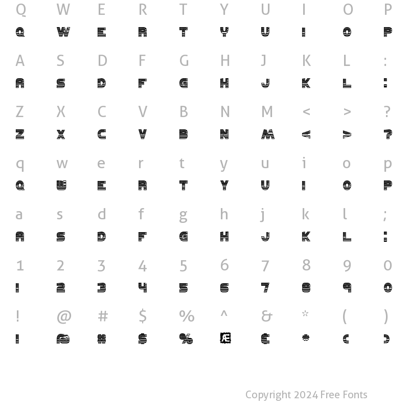 Character Map of UNITED BRK Regular