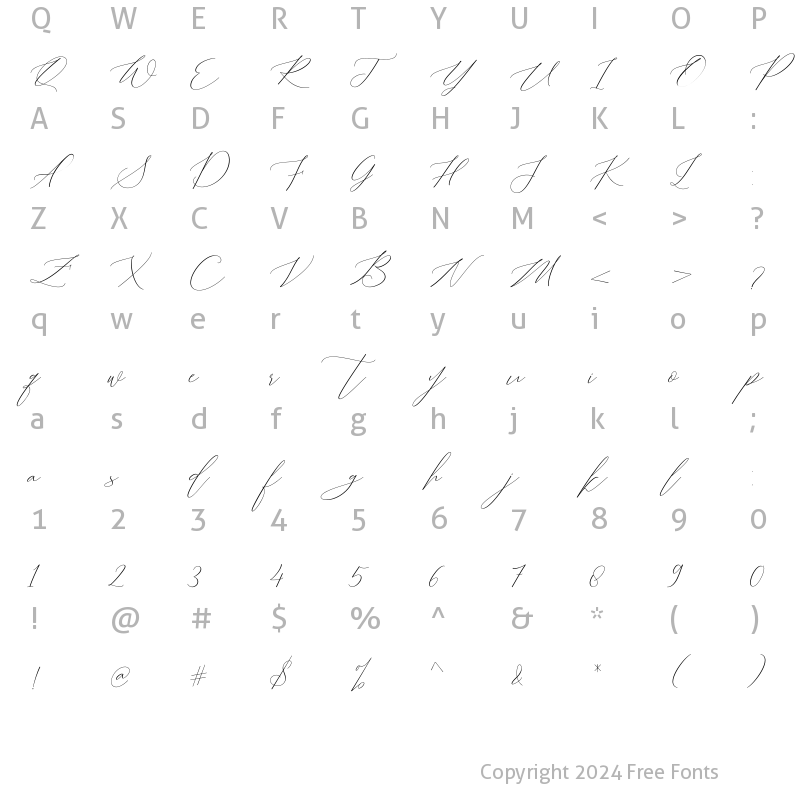 Character Map of United Regular