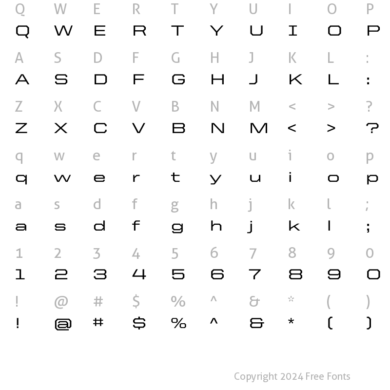 Character Map of United Sans Ext Medium