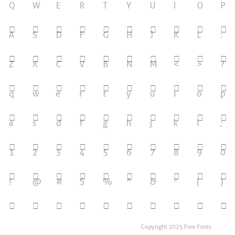 Character Map of United States Regular