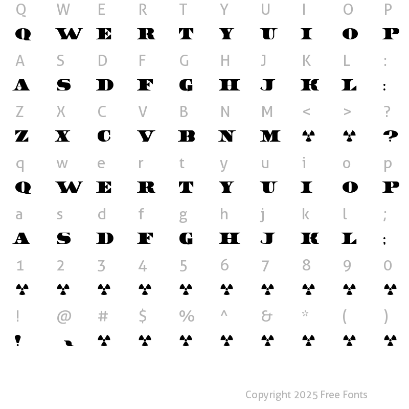 Character Map of UnitedStates Normal