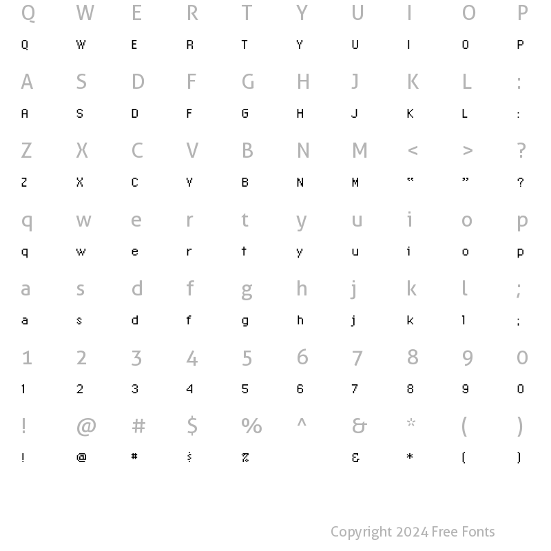 Character Map of UniversalEight Regular