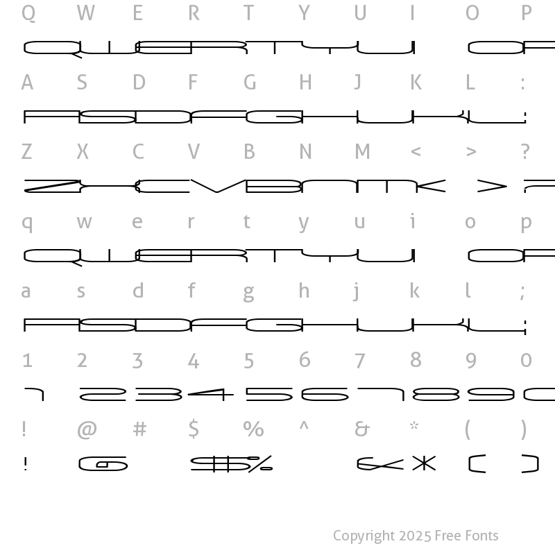 Character Map of Univox Atom Light