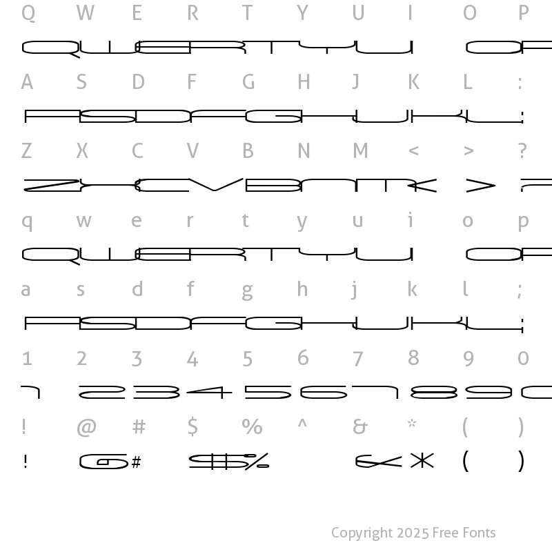 Character Map of Univox Regular