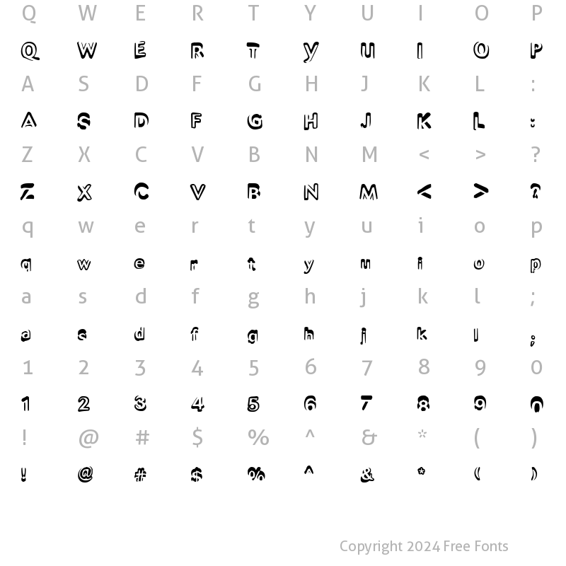 Character Map of Unsight Regular