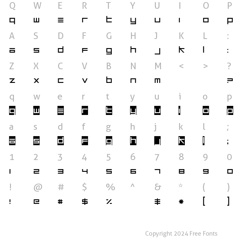 Character Map of UnsteadyOversteer Regular