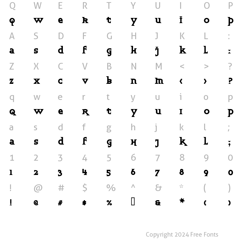 Character Map of UpbeatBold Regular