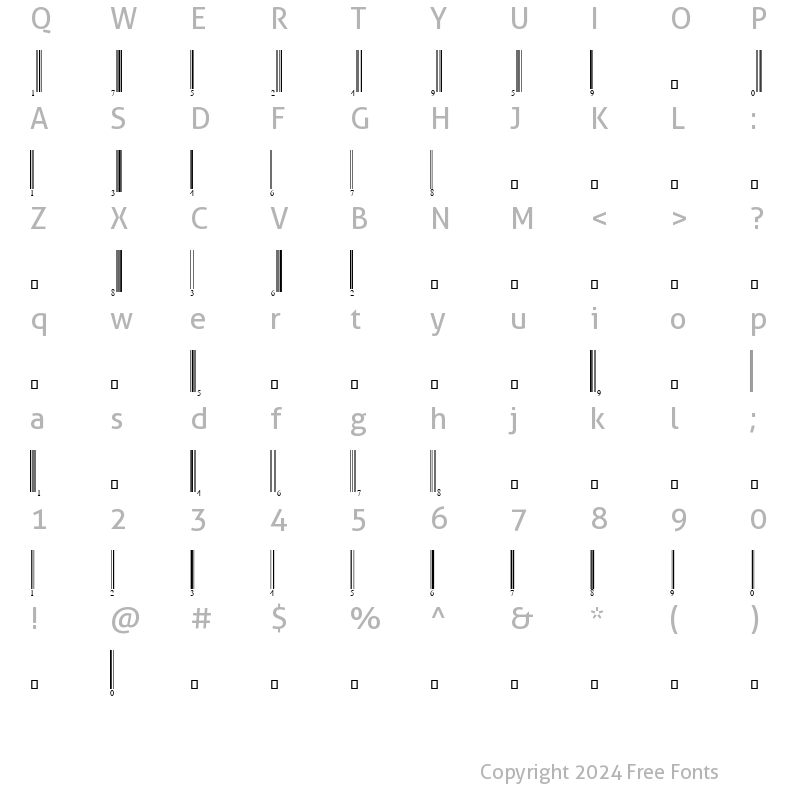 Character Map of UPCA Regular