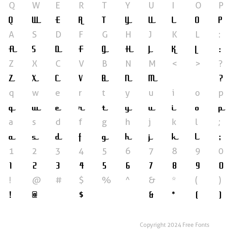 Character Map of UppenArmsNF Medium