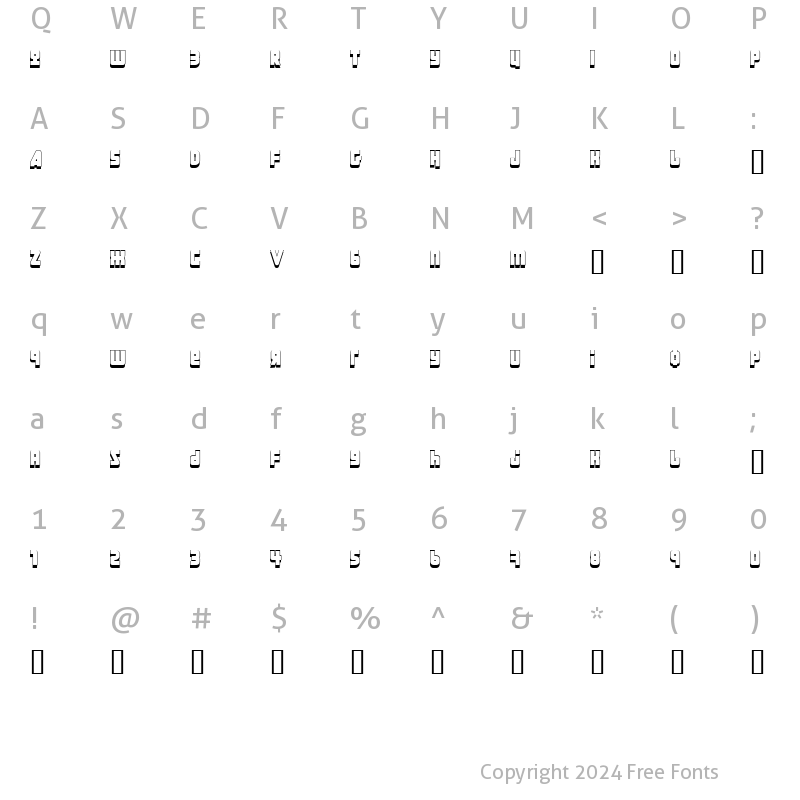 Character Map of URAL 3d Regular