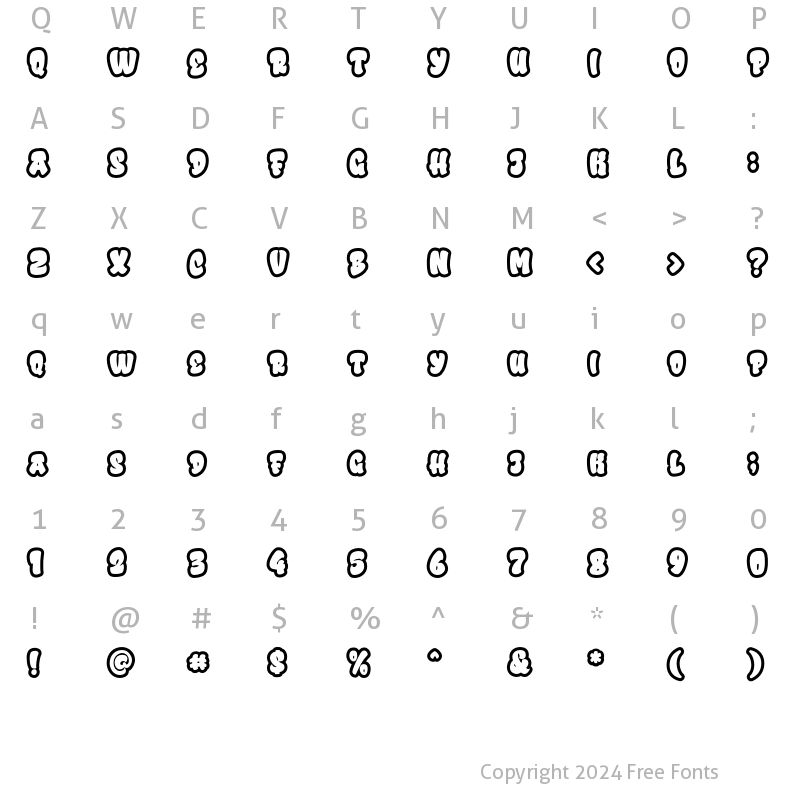 Character Map of Urban Rebel Outline